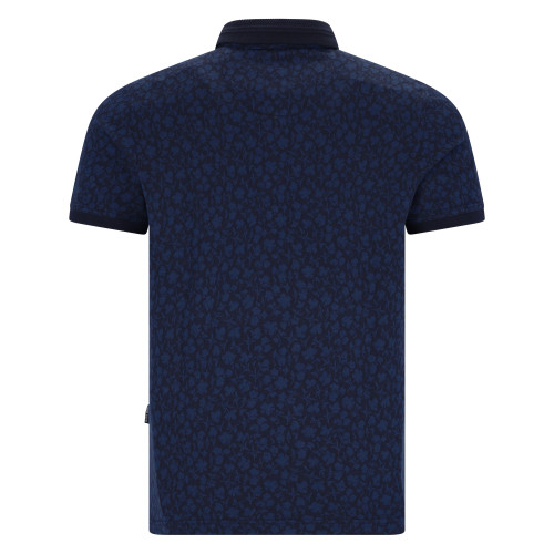 detail Polo Triko Hajo Blue Flowers