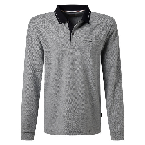 detail Polo Triko Pierre Cardin Grey LS
