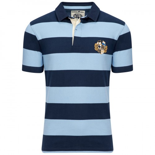detail Polo Triko Raging Bull Hooped Rugby Sky
